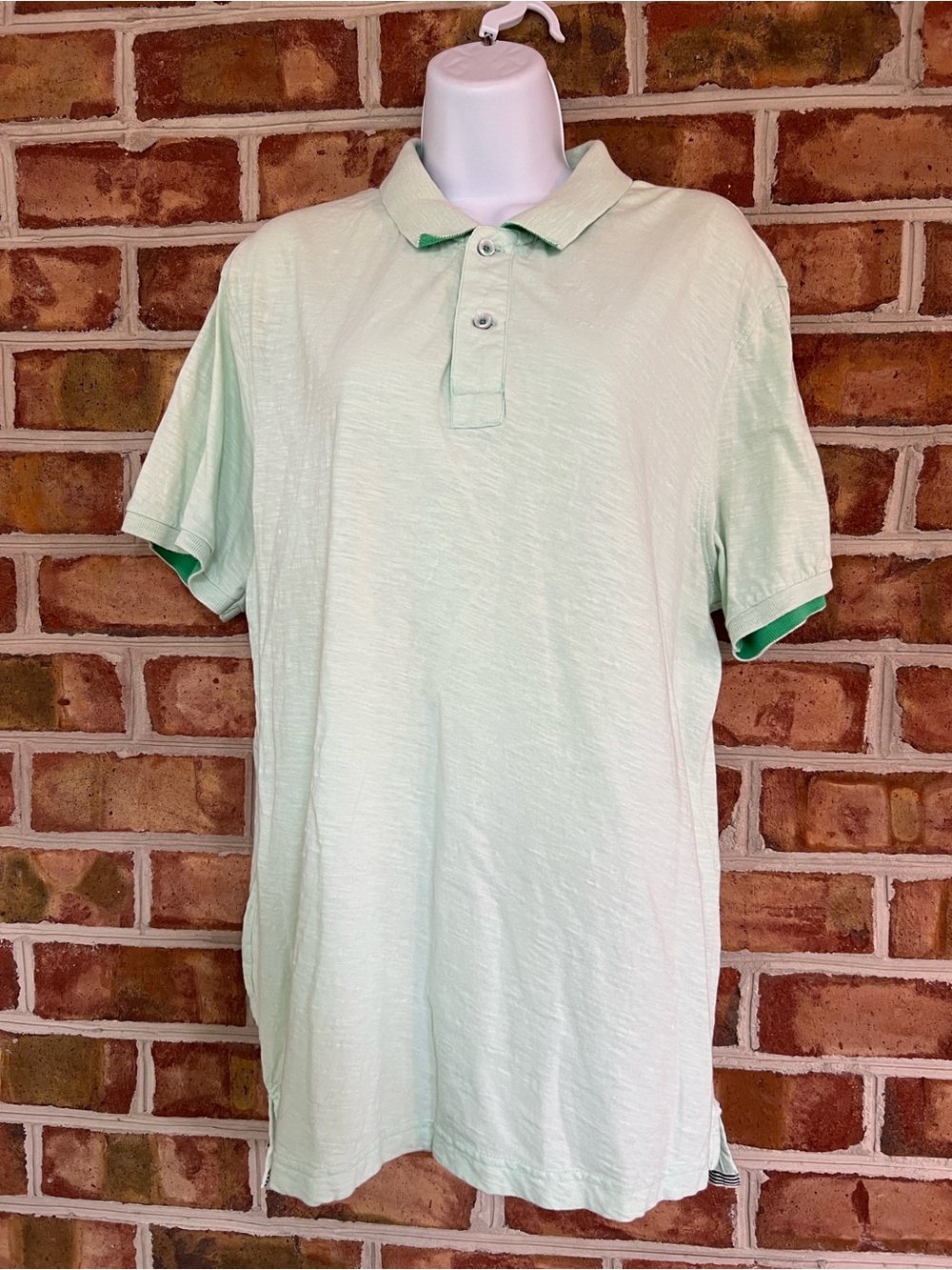 Men's Descendant of thieves Short-Sleeve Polo in Pale Mint Green. XL